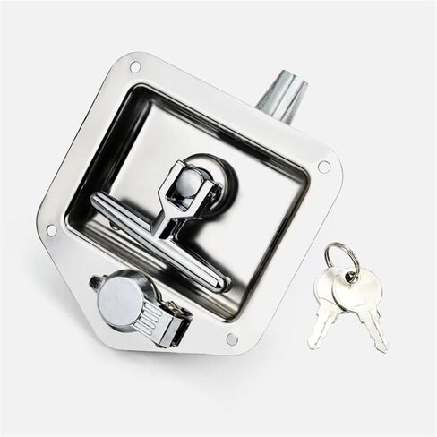 Stainless Steel Recessed Paddle Handle Locks with Linkage T-Folding Handle Panel Lock 1Pcs in Kuwait
