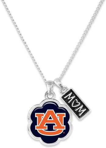 Auburn Tigers Hazel Mom Charm Silver Chain Necklace Jewelry Gift AU,Blue in Saudi Arabia