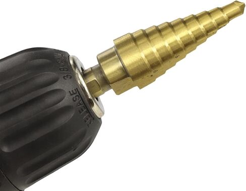 Step Drill Bit 1/8-3/4 Coated Step Cone Drill Bit for Wood Metal Hole Drilling Straight Grooved Hole Drill Bit 1Pcs(1pc Hex 1I8-1I2) in Saudi Arabia