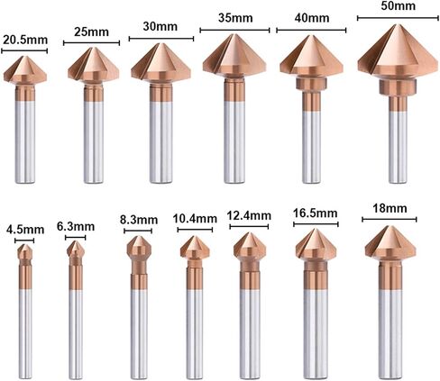 Chamfer Cutter 4.5-50mm 3 Flute 90 Degrees Coated HSS Drill Bit Wood Metal Hole Cutter Countersink Drill Bit Drilling 1Pcs(8.3mm) in Saudi Arabia