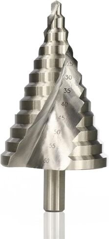 Step Drill Bit 6-60mm Spiral Groove Wood Metal Hole Round Shank Step Cone Drill Bit 1Pcs(1pc 6-60mm) in Saudi Arabia