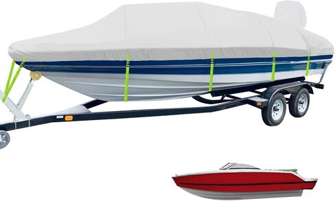 غلاف القارب Fit Bayliner 1950 Capri & Four Winns H1/H1 OB ، بوليستر من الدرجة البحرية 1200D مع طلاء PU ، وغطاء قارب مقاوم للماء من 20 إلى 22 قدمًا ومقاومة للأشعة فوق البنفسجية ، [شملت الغطاء الحركي] in Kuwait