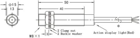 Output NPN/PNP Normal Open/Normal Close DC6-36V M8 3 Wires Inductive Proximity Sensor Switch LJ8A3-1-Z(NPN Normal Close) in Saudi Arabia