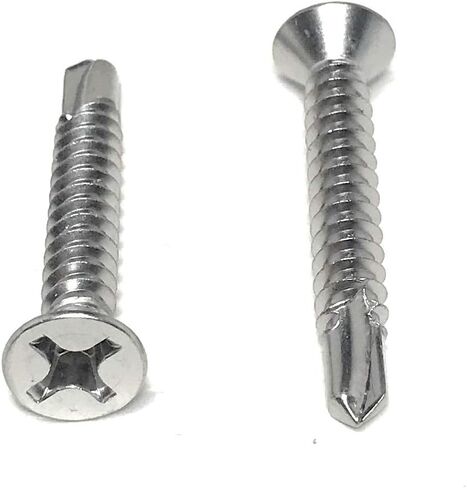 #12x1 1/2 Phillips الفولاذ المقاوم للصدأ Phillips مسطح الحفر الذاتي التنصت Tek المسمار (410 الفولاذ المقاوم للصدأ) 50 قطعة 12x1-1/2 in Saudi Arabia