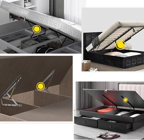 السرير الهيدروليكي Liftergas Springs Furniture مفصلات الربيع مفصلات حزمة من 2 آلية رفع السرير الهوائية لصناديق السرير الثقيلة قابلة للطي لأعلى مفصلات الزنبرك in Kuwait