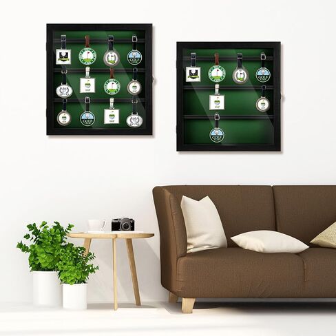 مجموعة مجموعة حقيبة الجولف تُحمل علبة عرض 40 حقيبة 16.54 × 15.35 × 1.77 بوصة صندوق ظلال خشبي مع مربع شاشة للأشعة فوق البنفسجية للأشعة فوق البنفسجية (أسود ، رمادي) in Saudi Arabia