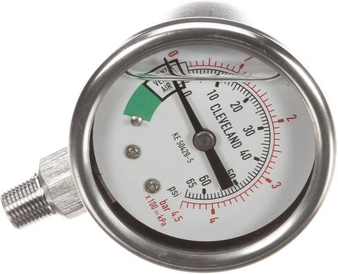 Cleveland KE50429-5 Bottom Mount Pressure Gauge, 9" Height, 6" Width, 5" Length in Saudi Arabia