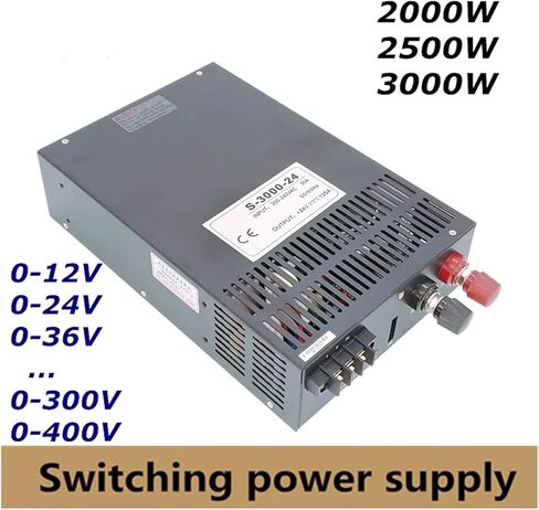 2000W 2500W 3000W Switching Power Supply 0-12V 24V 36V 48V 60V 80V 110V 220V 300V 400V AC-DC الجهد القابل للتعديل (0-15V-2500W) in Kuwait