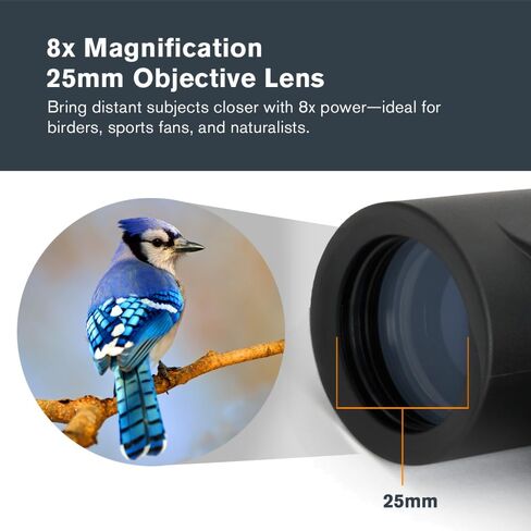 Celestron Outland X 10x25 Compact Binoculars for Hiking & Travel | Pocket-Sized Performance Binocular, 10x Magnification, Rubber-Armored Body, Waterproof, BaK-4 Prisms, Multi-Coated Optics in Saudi Arabia