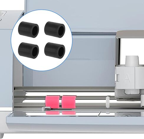 4 Replacement Rubber Rollers for Electric Cutting Machines, Various Models, Pink in Saudi Arabia