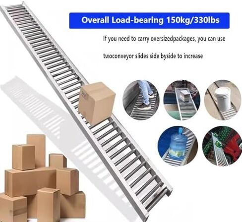 Extra Long Portable Conveyor for Docks & Trucks Folding Rollers Supermarkets Light-Duty Belt Slides Collocatable Roller Roller,Heavy-Duty Foldable Industrial Gravity Conveyor Rail 700Lbs - in Kuwait