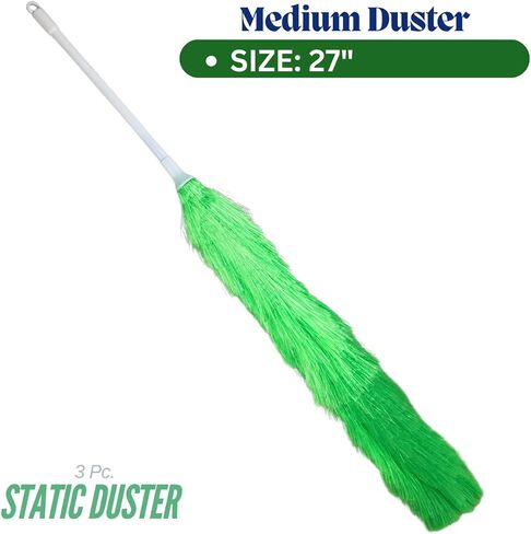 3 Piece Magic Static Duster Set | Electrostatic Dust Attraction | Extendable Handle 10", 26", 42" for High Reach | Washable | for Delicate Items & Hard-to-Reach Spots in Saudi Arabia