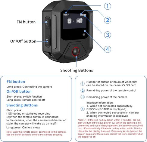GPS Bluetooth Remote Control for DJI Osmo Action 5 Pro/4 Cameras - 25M Range Smart Camera Controller Action Accessories in Kuwait