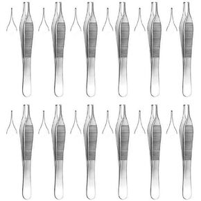 Adson Tissue Surgical Forceps 1 x 2 Teeth 4 3/4 inches Bulk Pack of 12 in Saudi Arabia