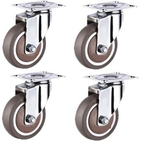 4-Pack 2-inch Swivel casters Rubber Silent Lightweight Furniture Brown in Kuwait