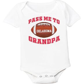 Football Pass Me to GrandPa Baby Bodysuit for Oklahoma Fans in Kuwait