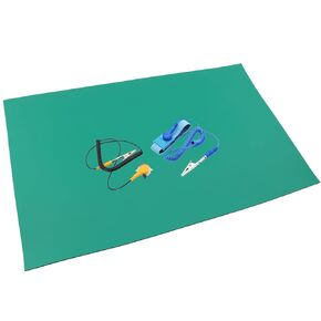 MEETOOT Temperature Resistant Anti Static Desk Mat Rubber Soldering Mat Grounding Wire Workbench Assembly Line Repair Mat for Circuit Boards Phone PC Tablet PC Repair Grounding Mat in Kuwait