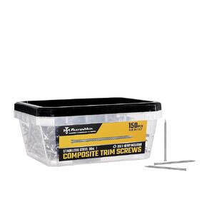 Composite Trim Screws, #8 x 2-1/2" Stainless Steel 304, 150pcs, Hidden Fastener for PVC & Wood, Outdoor Deck, & Exterior, Rust-Resistant, T-10 Star Drive, 1.1lbs in Saudi Arabia