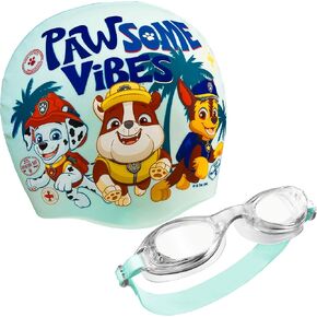 Paw Patrol Kids Swim Goggles and Swim Cap Set Anti-Fog UV Protection in Saudi Arabia
