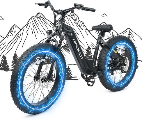 Terra Electric Bike for Adults, 1000W Peak Ebike, 26" Fat Tire Electric Bicycle, 20MPH 56Miles Electric Mountain Bike, 48V 13AH Removable Battery Lectric Ebike, UL2849 Certified, Aluminum Alloy Frame in Kuwait