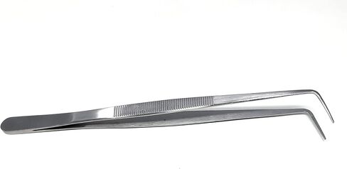 A2Z- High Precision Grade Stainless Steel Lab Tweezers 90 degree Angled Precision Point with Serrated Tips and Non Slip Grip Labware, Inspection & Repair Tool - 8 Inch in Saudi Arabia