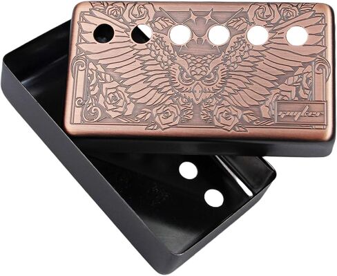 غويكر Humbucker Pickup Cover (تباعد القطب 50 مم/52 مم) - جسر Cupronickel وقطاع الرقبة إطار قطع الغيار للغيتار الكهربائي Les Paul LP ، نمط النسر ، PC005 Chrome in Saudi Arabia