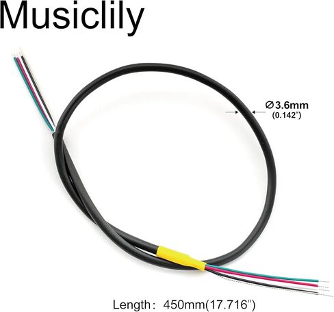 MusicLily Pro 26awg مسبقًا سلك سلك سلك سلكي دوائر مكونة من 4 موصلات محمية سلك بيك آب Humbucker 45 سم (مجموعة من 6) in Saudi Arabia
