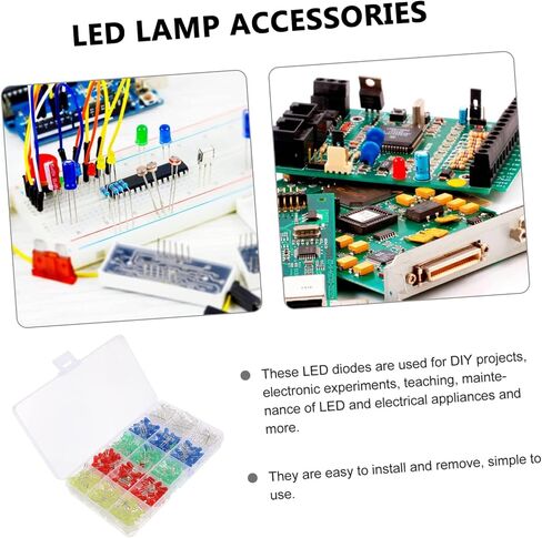 aboofan 500pcs LED مصابيح الصمام الثنائي -مكونات إلكترونيات إنقاذ للمشاريع والتجارب in Saudi Arabia