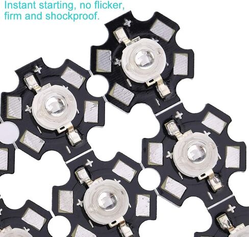 TOPINCN 3W High Power LED Lamp Beads Emitter Diode Chips DIY Lighting Fixtures Aluminium Base (455-460NM) in Saudi Arabia