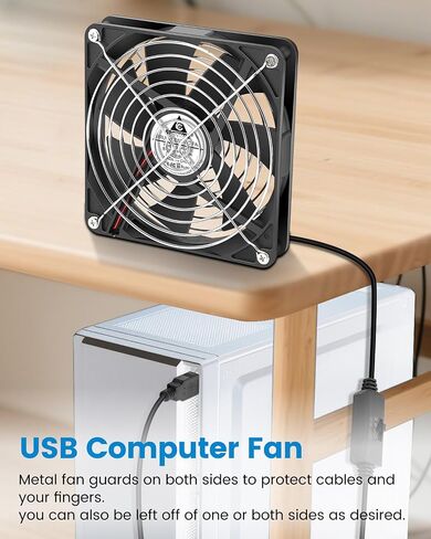 GDSTIME Slim 80mm x 15mm USB Fan 5V 3 Speed Control DC Brushless Cooling in Kuwait