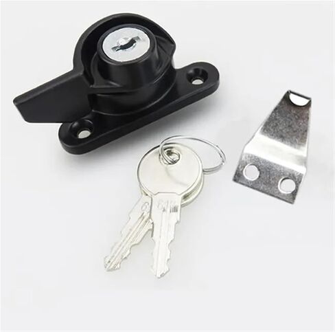 يمينًا فتح أبواب سبيكة الزنك السوداء و Windows Lock Door Door قفل Sash Windows قفل مع مفتاح 1PCs in Saudi Arabia