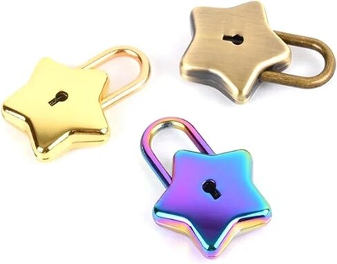 Colorful Star Padlock Key Lock for Lover Wedding Gift Box Diary Cabinet Pray Bless Rarelock MS538 1Pcs(Colorful) in Saudi Arabia