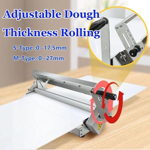 Manual Folding Dough Sheeter - Stainless Steel Rolling Machine for Pastry & Pizza, Adjustable Thickness for Perfect Dough, Ideal for Bakeries & Home Use in Saudi Arabia