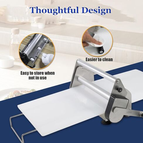 Manual Folding Dough Sheeter - Stainless Steel Rolling Machine for Pastry & Pizza, Adjustable Thickness for Perfect Dough, Ideal for Bakeries & Home Use in Saudi Arabia
