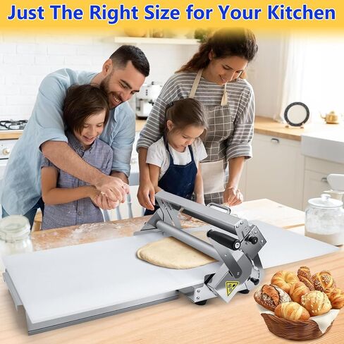 Manual Folding Dough Sheeter - Stainless Steel Rolling Machine for Pastry & Pizza, Adjustable Thickness for Perfect Dough, Ideal for Bakeries & Home Use in Saudi Arabia