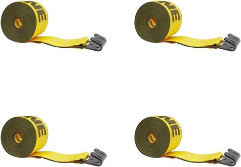 Mytee Products Kinedyne (4 Pack) 4" x 27' Winch Strap with Flat Hook - Gold in Saudi Arabia