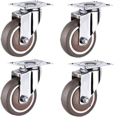 4-Pack 2-inch Swivel casters Rubber Silent Lightweight Furniture Brown in Saudi Arabia