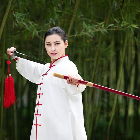 FixTuredisplays® 38 × 4 × 0.9 "Tai Chi Sword مجموعة للمبتدئين ، Tai Chi الصينية Kung Fu فنون القتال للتمارين ، سيف الصلب الكربوني العالي مع غمد ، حقيبة الحمل و Tassel Tassel 21956-NPF in Saudi Arabia