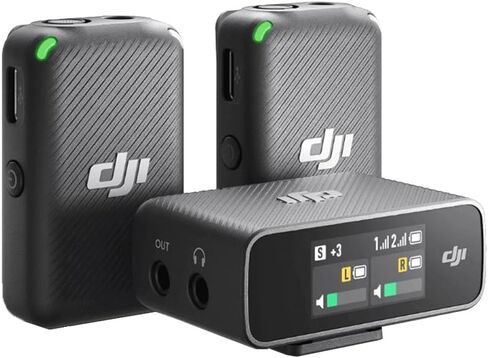 DJI MIC نظام ميكروفون لاسلكي وحزمة مسجل الصوت مع DECO GEAR 7 "CASE HARD & CLIP-ON MINI Lapel Microphone x2 in Saudi Arabia