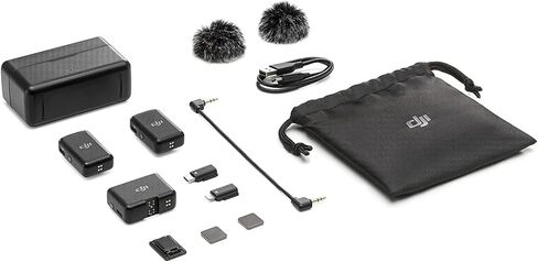 DJI MIC نظام ميكروفون لاسلكي وحزمة مسجل الصوت مع DECO GEAR 7 "CASE HARD & CLIP-ON MINI Lapel Microphone x2 in Saudi Arabia