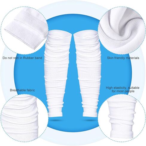 Kigeli 12 Pairs Football Leg Sleeves Soccer Calf Support Compression Sleeves for Men Women Youth Sport Sleeves for Adult(White) in Saudi Arabia
