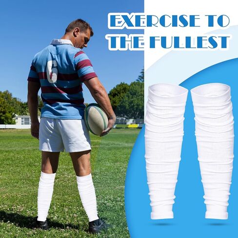 Kigeli 12 Pairs Football Leg Sleeves Soccer Calf Support Compression Sleeves for Men Women Youth Sport Sleeves for Adult(White) in Saudi Arabia