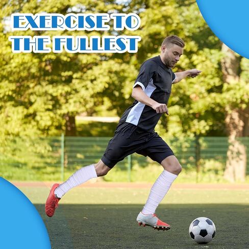 Kigeli 12 Pairs Football Leg Sleeves Soccer Calf Support Compression Sleeves for Men Women Youth Sport Sleeves for Adult(White) in Saudi Arabia