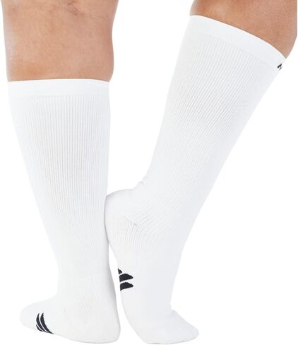 Mojo Compression Socks - Black and White Athletic Crew Length for Medium Support (15-20mmHg) - Available in 8 Sizes for Men and Women - 1 Pair in Saudi Arabia
