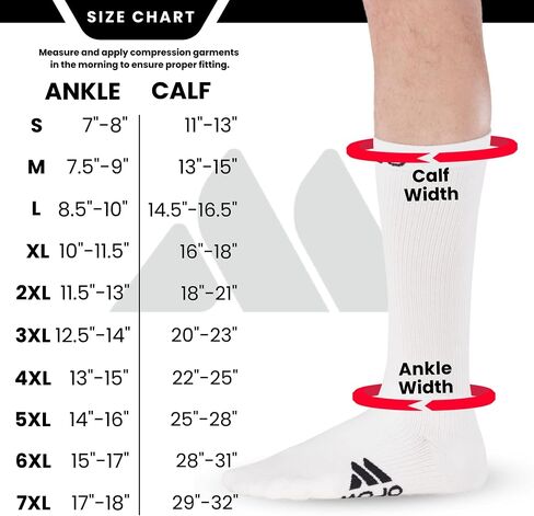 Mojo Compression Socks - Black and White Athletic Crew Length for Medium Support (15-20mmHg) - Available in 8 Sizes for Men and Women - 1 Pair in Saudi Arabia