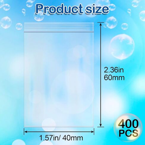 400pcs أكياس ميني صافية مضغوطة ، 1.57 × 2.36 بوصة أكياس بلاستيكية صغيرة قابلة للاستيلاء على ziplock ، أكياس تعبئة مجوهرات بولي البوستري in Kuwait