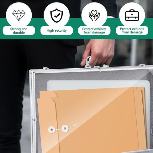 2 Pcs Card Show Display Case Trade Show Display Case Sport Aluminum Glass Table Top Portable Box with Clear Acrylic Showcase with Lock for Jewelry Craft Collect in Saudi Arabia
