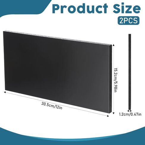 2 PCS ورقة HDPE 1/2 "حجم سميك 6" × 12 "لوحة البولي إيثيلين عالية الكثافة كتلة بلاستيك صلبة الصلبة لتصنيع المنزل in Saudi Arabia