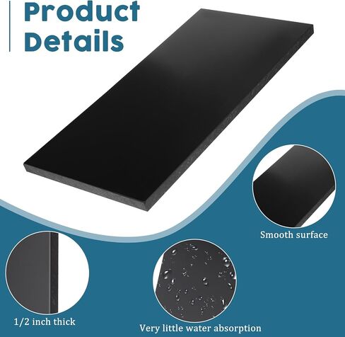 2 PCS ورقة HDPE 1/2 "حجم سميك 6" × 12 "لوحة البولي إيثيلين عالية الكثافة كتلة بلاستيك صلبة الصلبة لتصنيع المنزل in Saudi Arabia