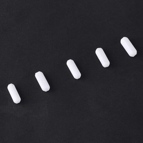 Hilitand 5 pcs أشرطة التحريك من النوع C اللون الأبيض Ptfe تحريك بار مختبر محرك مختبر براغيث مغناطيس صفيحة محرك للخلاط المغناطيسي (C5x15mm) in Kuwait